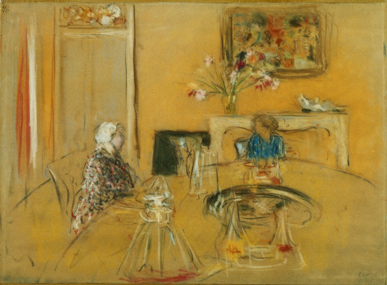 Lounas Clayesin linnassa; Lounas Chateau des Clayesissa, n. 1935 tekijältä Edouard Vuillard