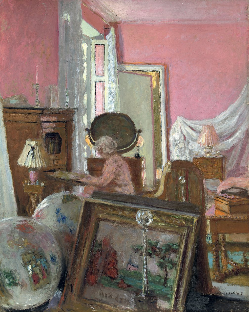 rouva Hessel huoneessaan Chateau des Clayesissa; Madame Hessel makuuhuoneessaan Chateau des Clayesissa, n. 1930-1935 tekijältä Edouard Vuillard