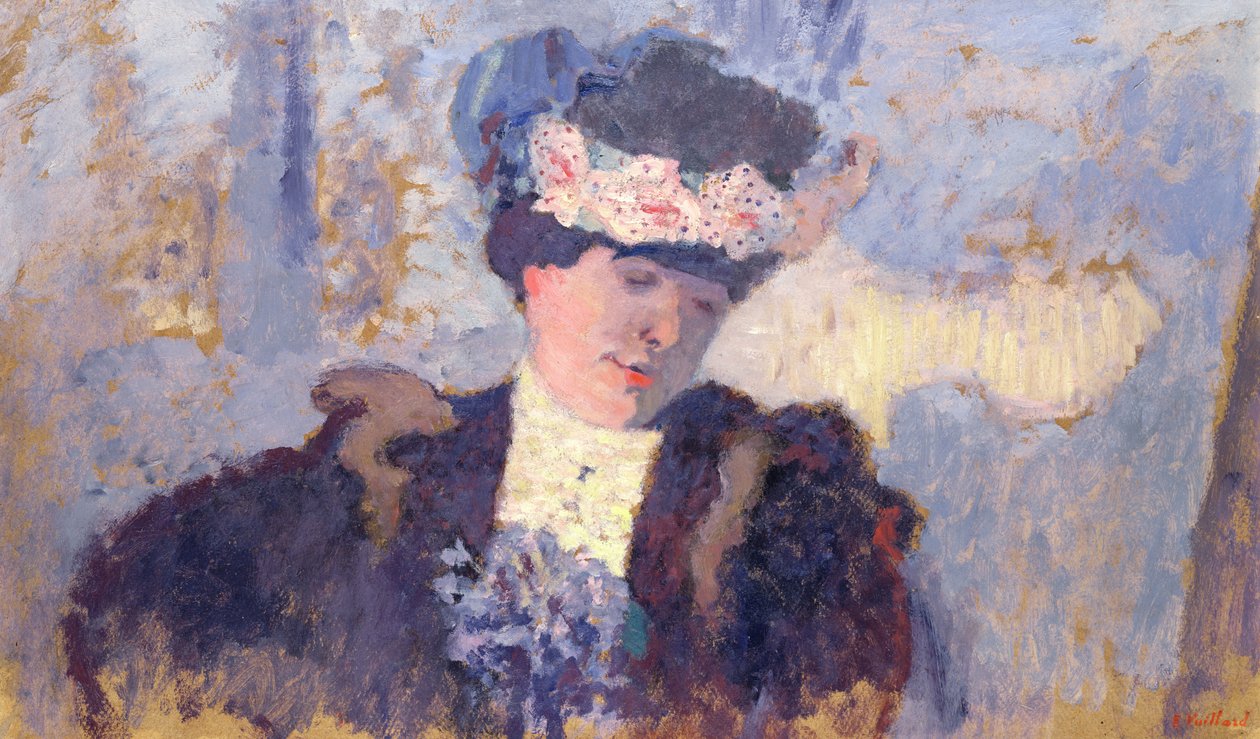 Madame Hesselillä on kukkien koristama hattu, 1905 k. tekijältä Edouard Vuillard