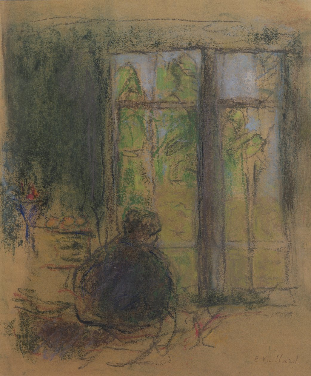 Madame Vuillard ikkunassa, 1915 tekijältä Edouard Vuillard