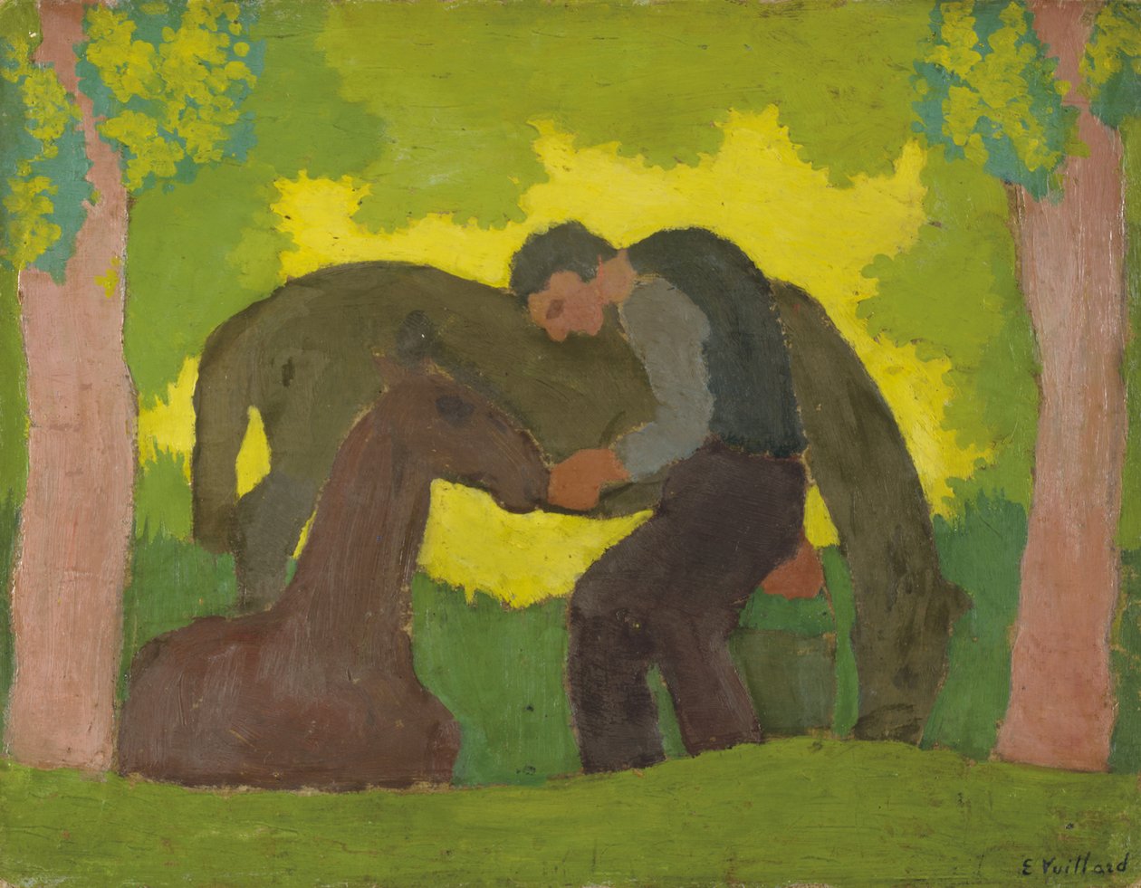Mies kahdella hevosella, 1890 tekijältä Edouard Vuillard