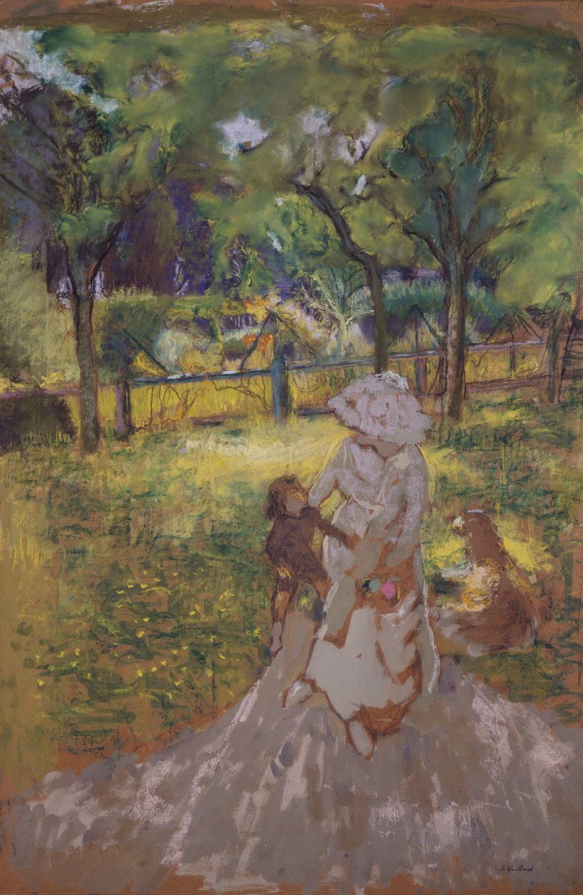 Äiti ja lapsi puutarhassa tekijältä Edouard Vuillard