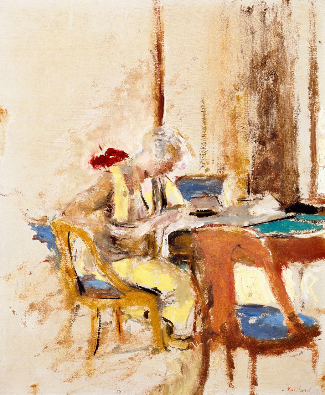 Lukeminen Pienessä Salissa tekijältä Edouard Vuillard