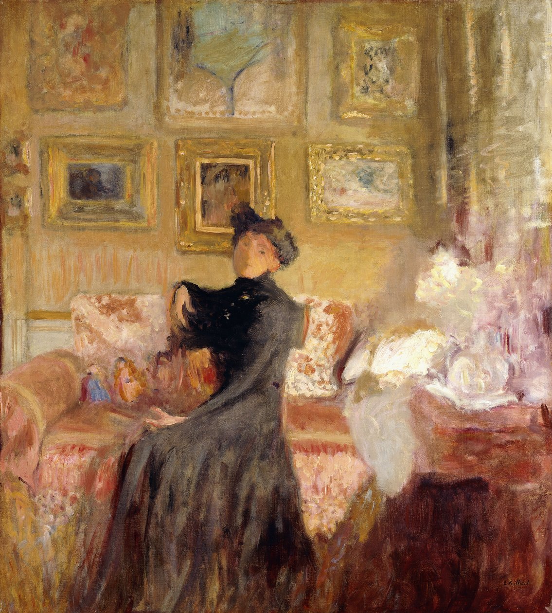 punainen sohva; Le Divan Rouge, n. 1905 tekijältä Edouard Vuillard