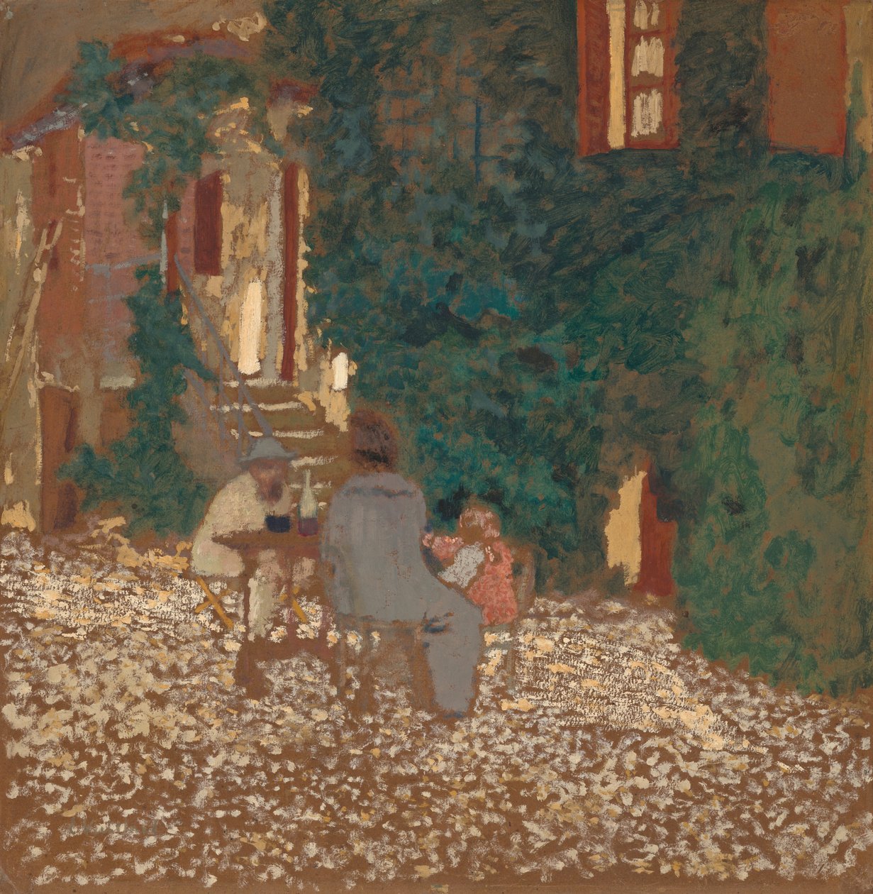 Ruokailu puutarhassa tekijältä Edouard Vuillard