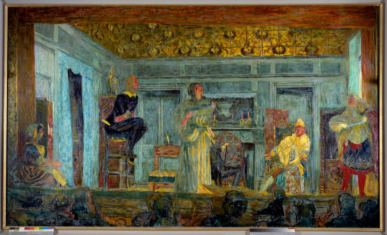 Esitys Jean Baptiste Poquelin dit Molieren (1622-1673) teoksesta "Kuvitteellinen potilas" tekijältä Edouard Vuillard