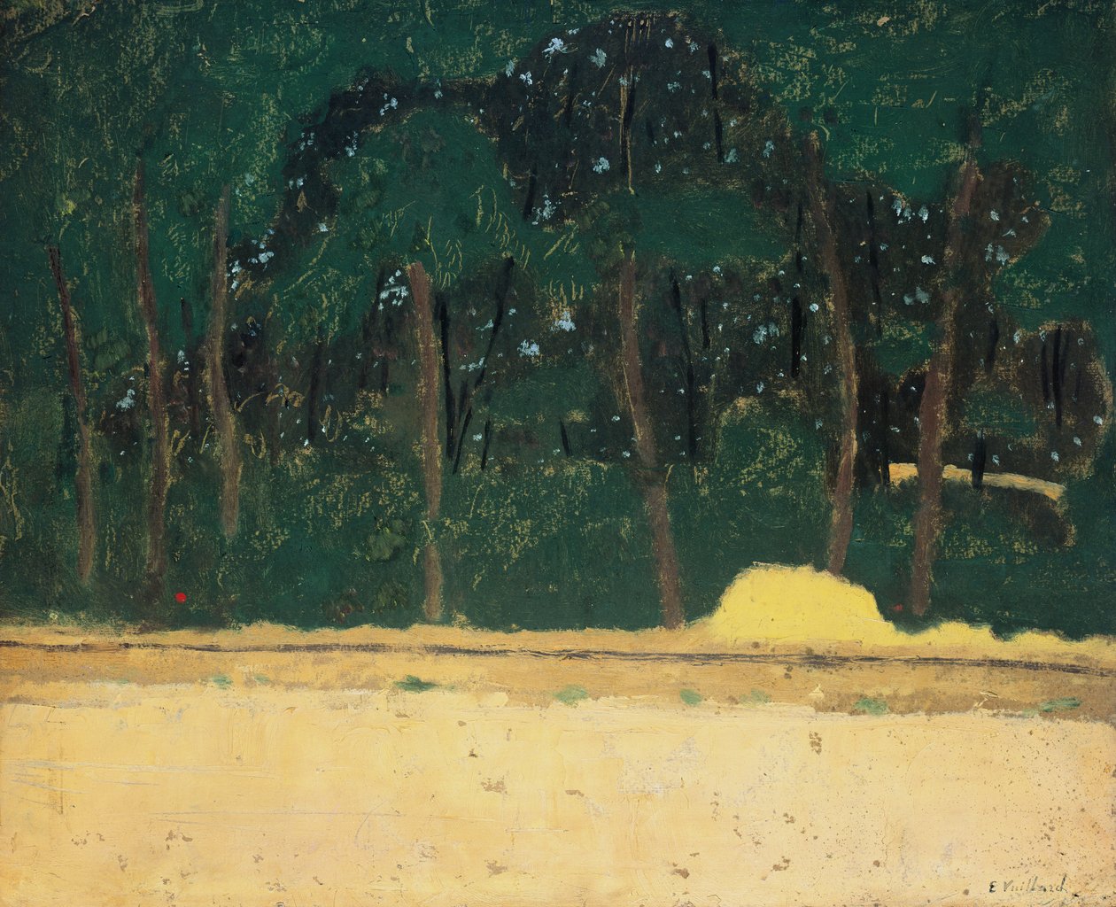 Route on the Edge of Forest, n. 1904 (öljy pahville puulle) tekijältä Edouard Vuillard