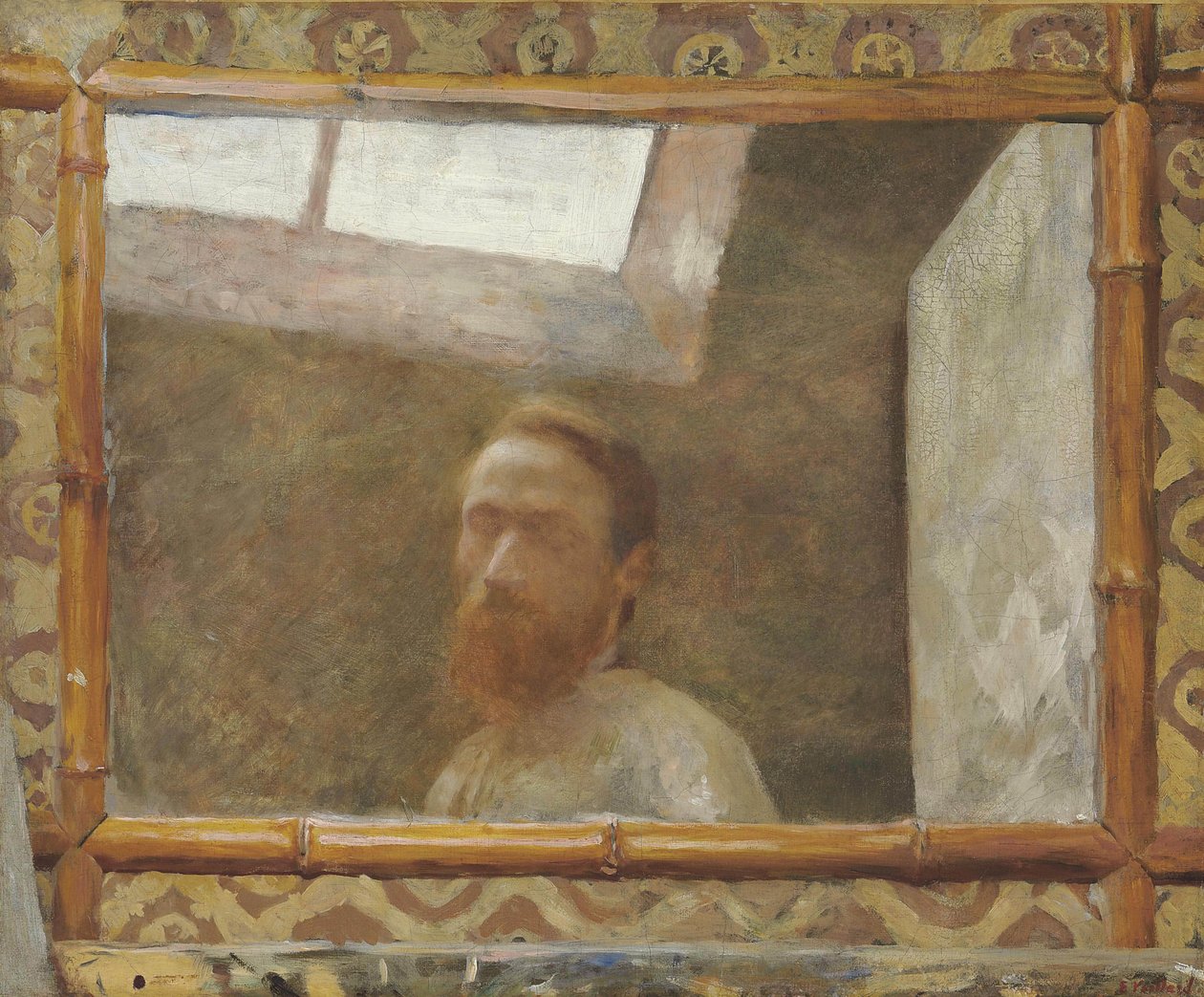 Omakuva bambupeilillä, c. 1890. tekijältä Edouard Vuillard