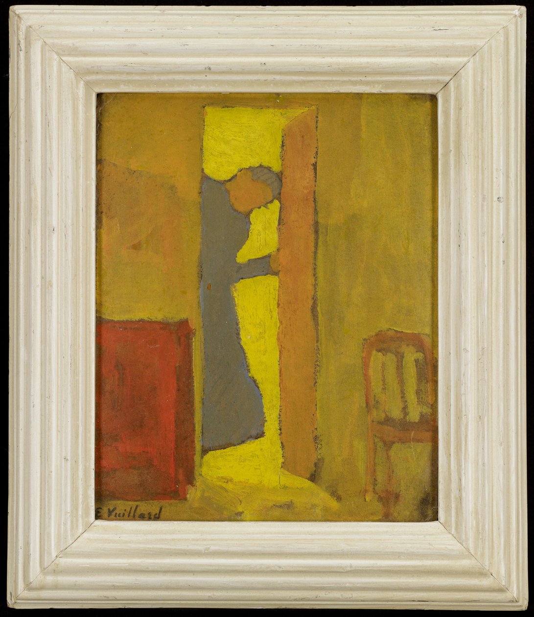 Taiteilijan äiti avaamassa oven, n. 1891-2 (öljy pahville) tekijältä Edouard Vuillard