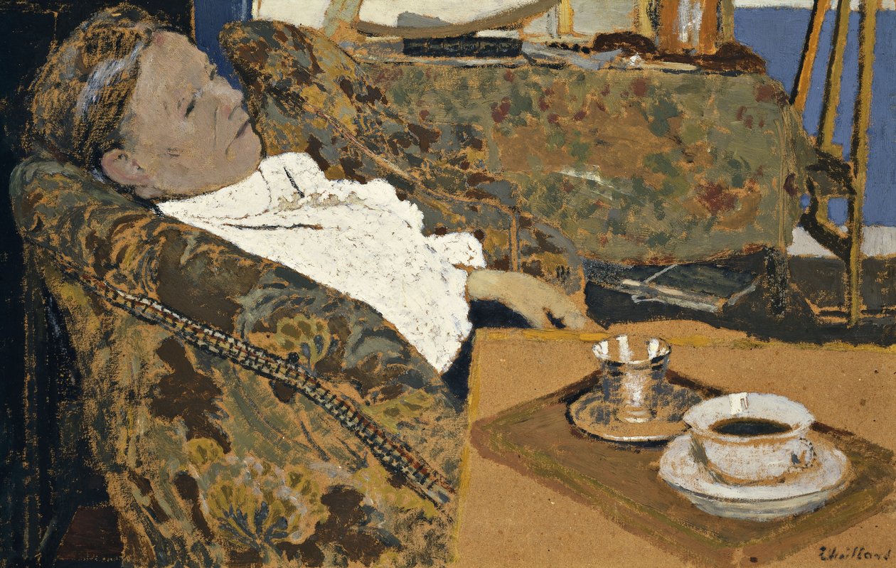 Taiteilijan äiti makaa; La Mere de L"Artiste se Reposant, n. 1897 tekijältä Edouard Vuillard