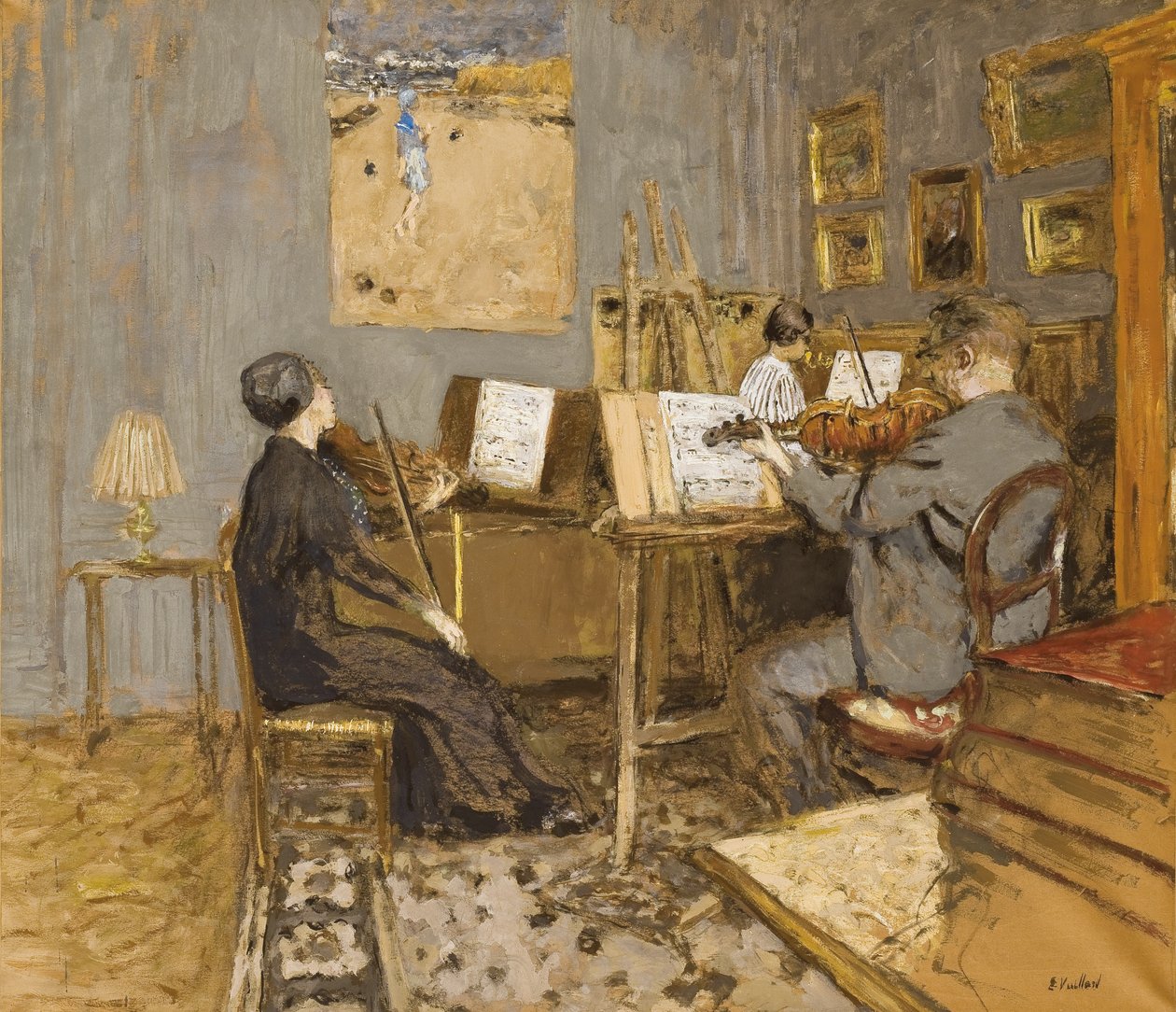 Aamukonsertti, Place Ventimiglia; Aamukonsertti, paikka Ventimiglia, 1937-1938 tekijältä Edouard Vuillard
