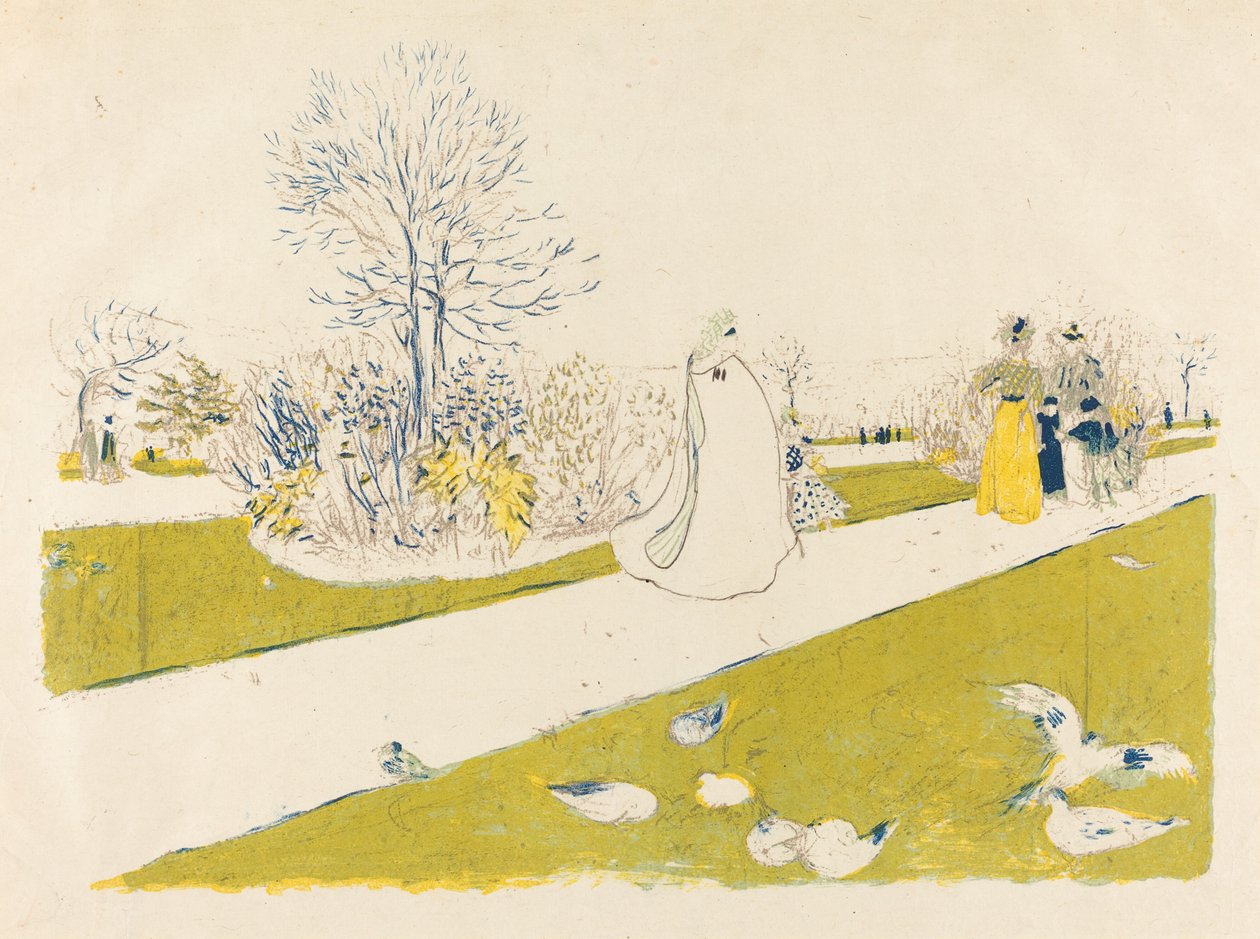 Tuileries-puutarha Le Jardin des Tuileries, julkaistu 1896. tekijältä Edouard Vuillard