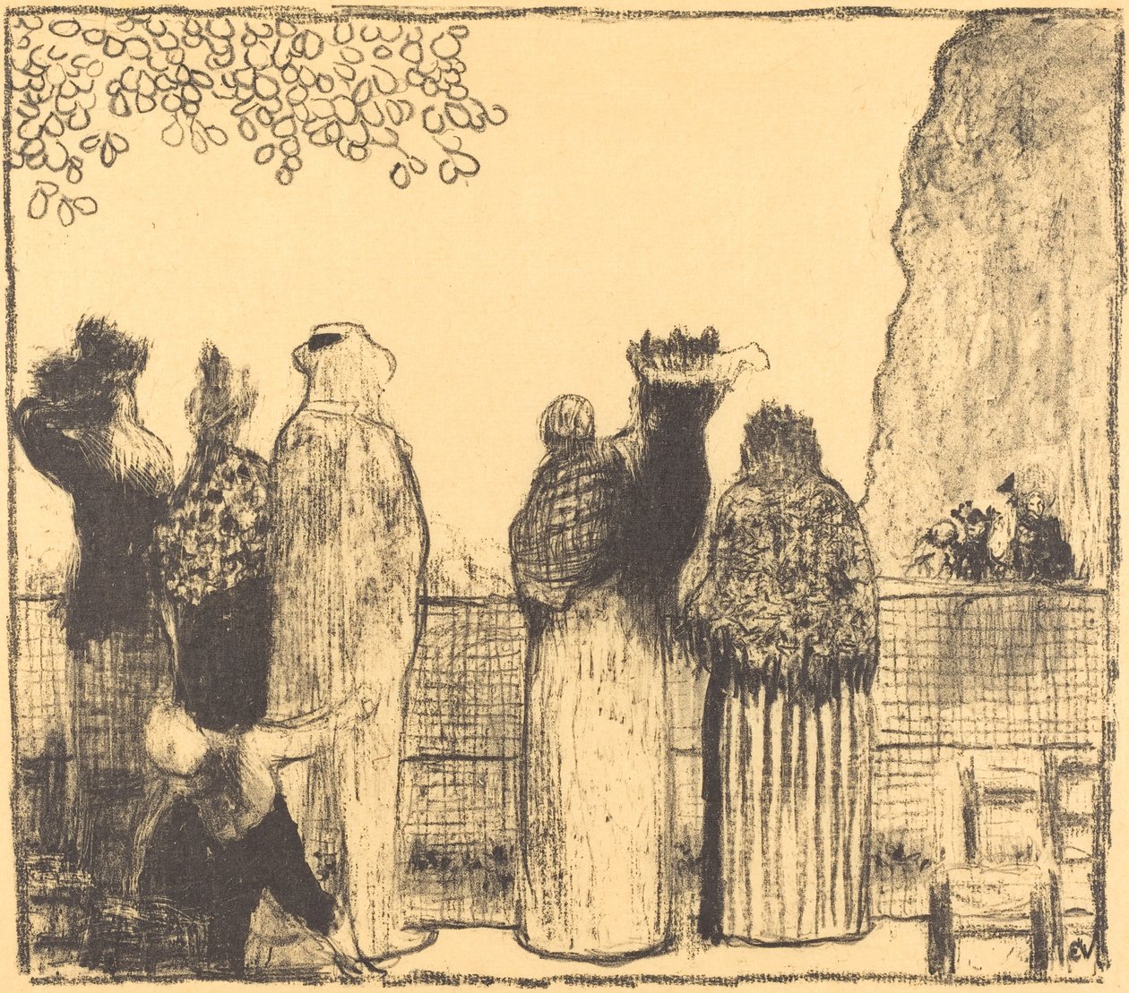 The Tuileries Les Tuileries, julkaistu 1895. tekijältä Edouard Vuillard