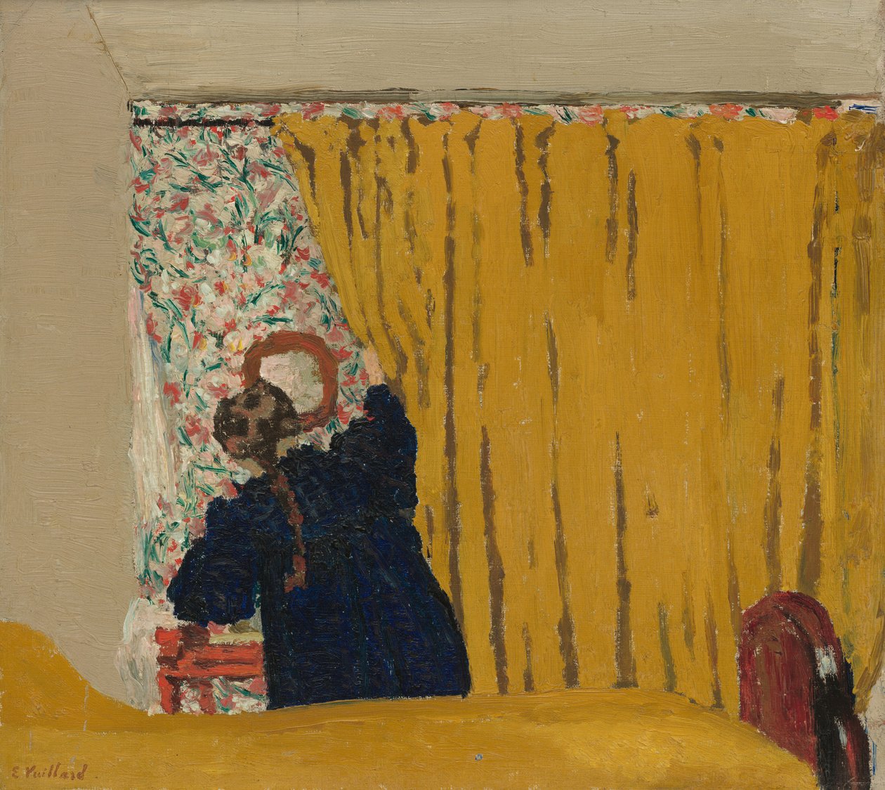 Keltainen esirippu, n. 1893. tekijältä Edouard Vuillard
