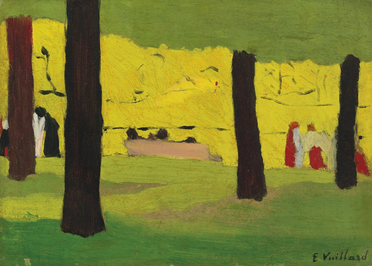 Vaaleanpunainen penkki, c. 1890 tekijältä Edouard Vuillard