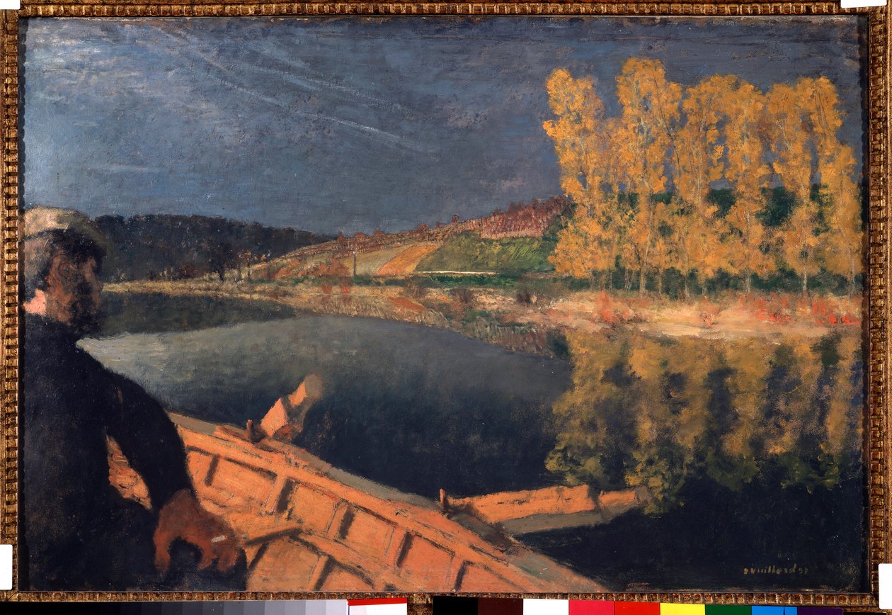 Salakuljettaja. Cipa (Xavier Cyprien) Godebski (1874-1937) Yonne-joella. tekijältä Edouard Vuillard