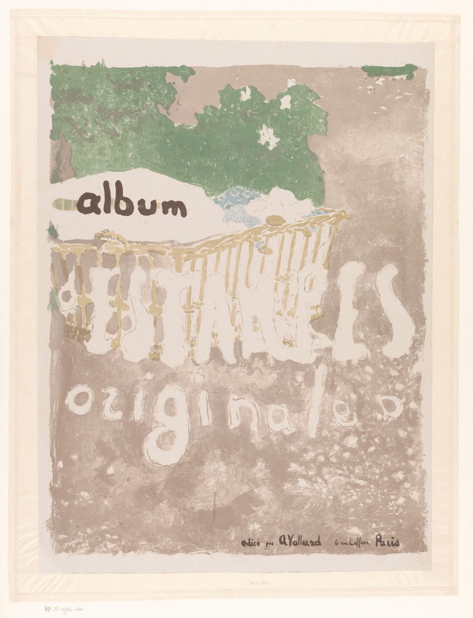 Titelprent voor: Vollard-gallerian alkuperäisten tulosteiden albumi, vol. 2 Alkuperäisten tulosteiden albumi (otsikko esineessä) tekijältä Edouard Vuillard
