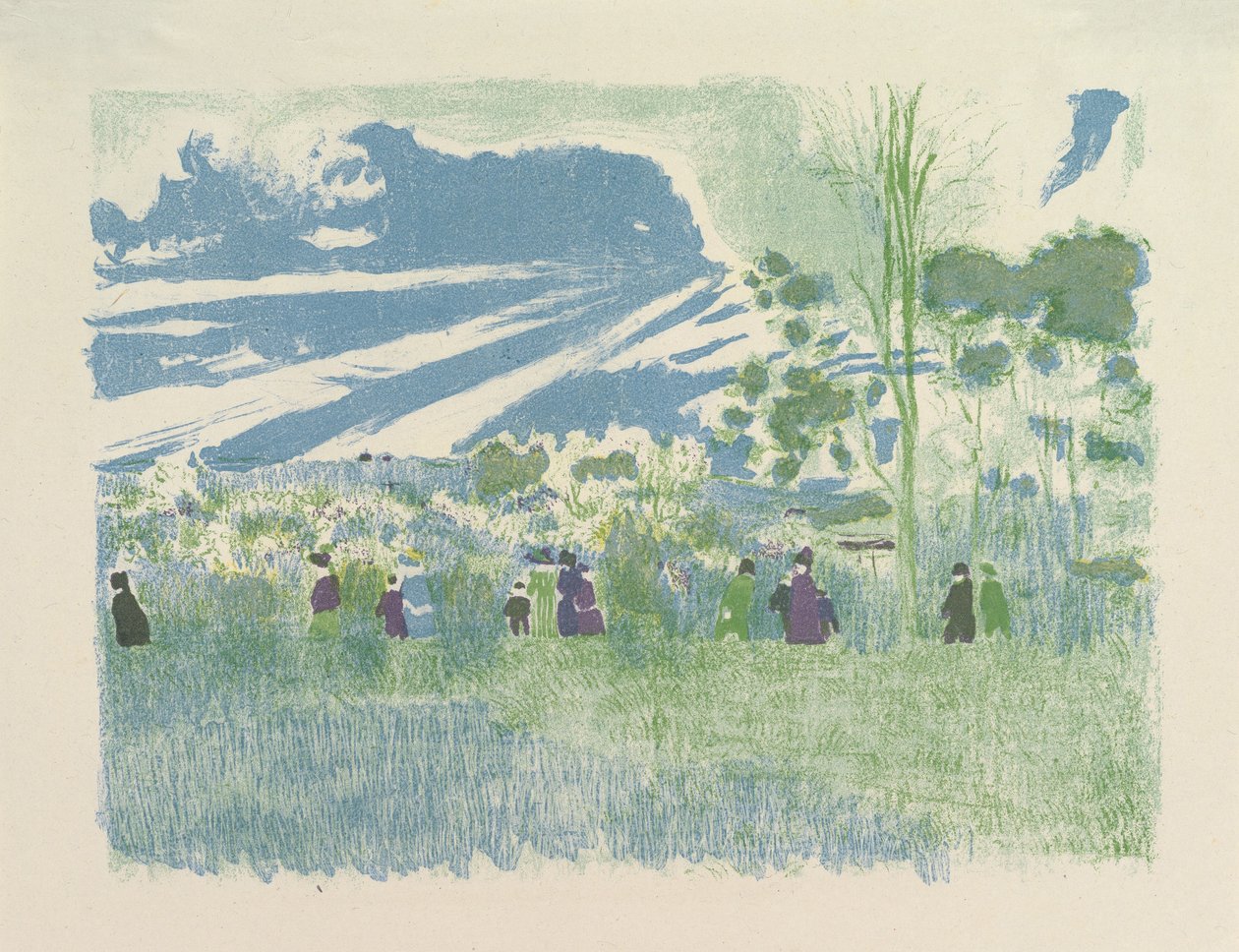 À Travers Champs (Across the Fields), sarjasta Maisemat ja sisätilat tekijältä Edouard Vuillard
