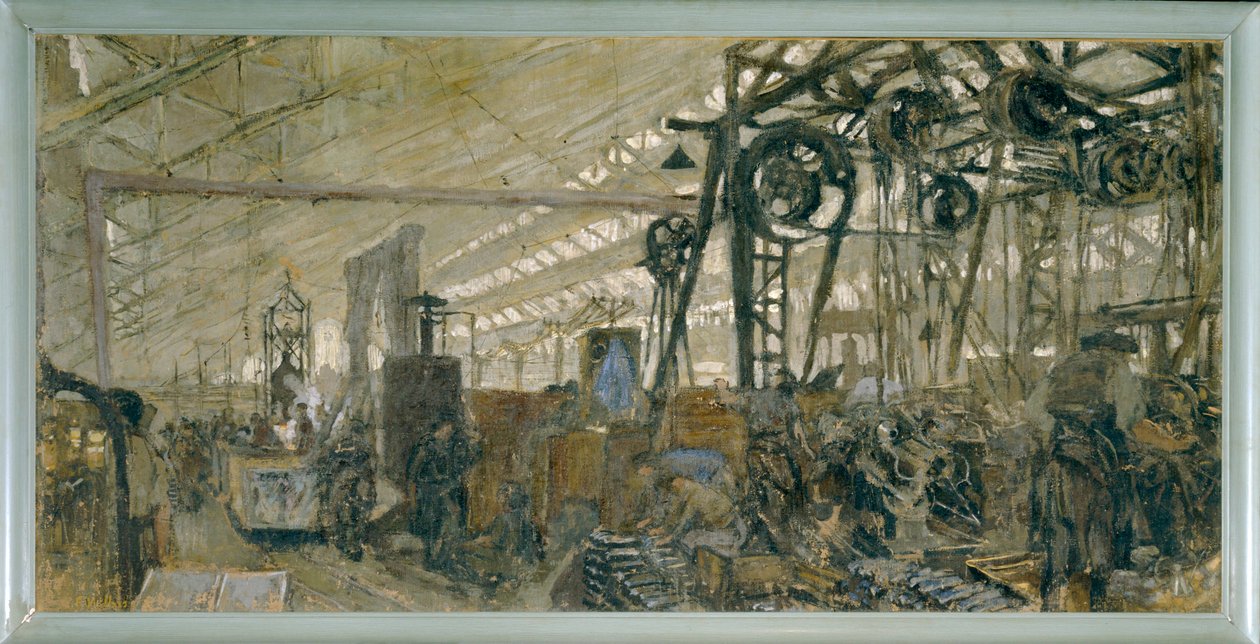 Lyonissa sijaitseva asetehdas: takomo - aseistus ... (tempera kankaalle) tekijältä Edouard Vuillard