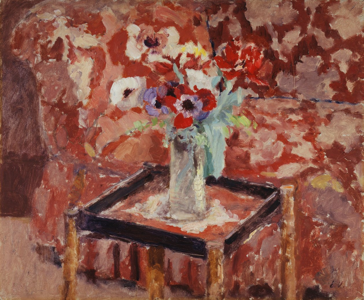 Anemone-maljakko pöydällä, n. 1906 tekijältä Edouard Vuillard
