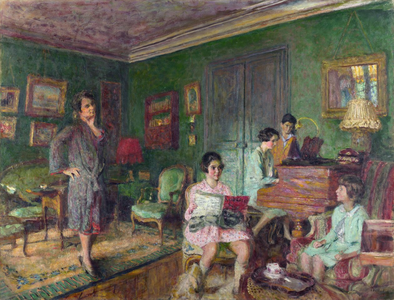 Vuillard, edouard (1868-1940) Madame Andre Wormser ja hänen lapsensa Öljy kankaalle 1927 National Gallery, Lontoo 89,2x116,5 tekijältä Edouard Vuillard