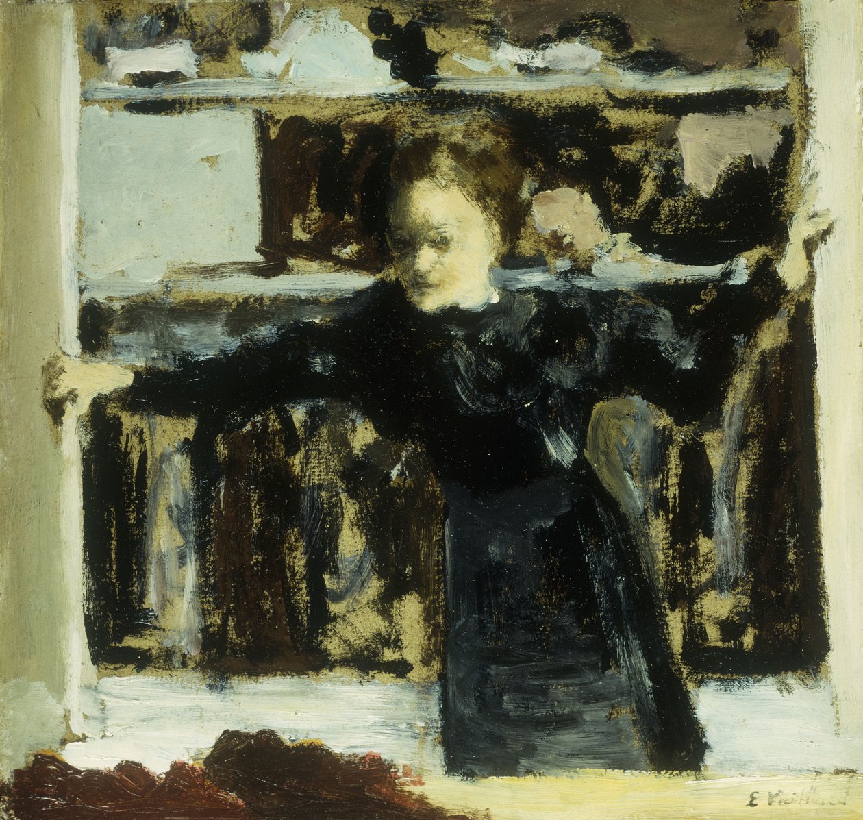 Nainen Avaa ikkunan; Nainen avaamassa ikkunaa, 1893 tekijältä Edouard Vuillard