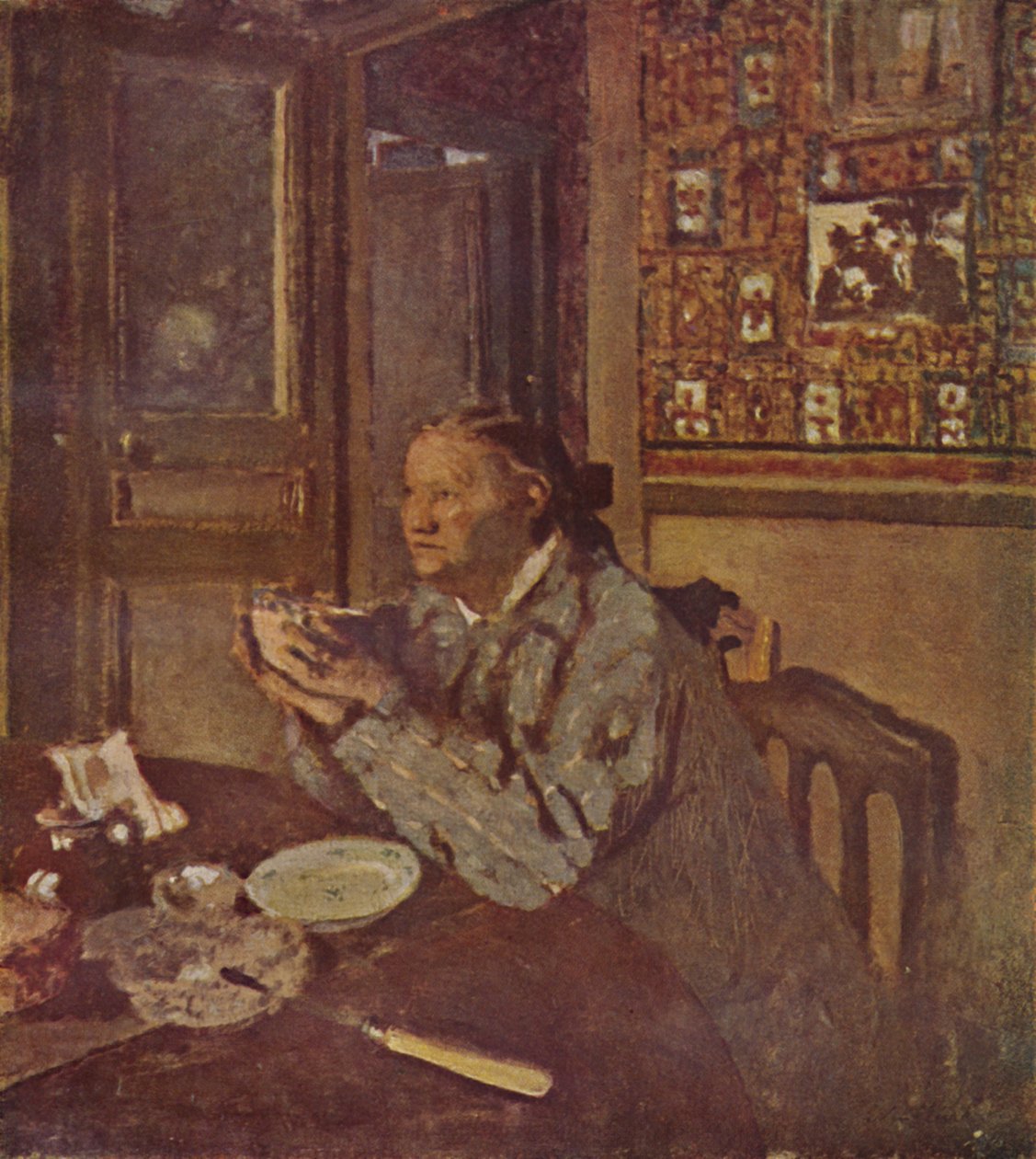 Nainen kulholla noin 1897, c1897, 1946 tekijältä Edouard Vuillard