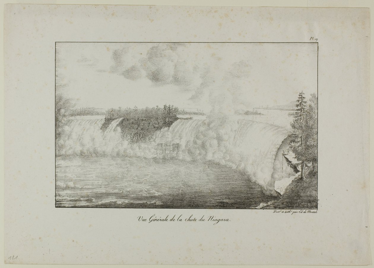 Näkymä Niagaran putouksille tekijältä Edouard de Montule