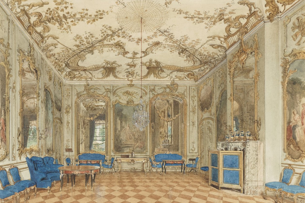 Sanssoucin palatsin konserttisali, Potsdam, Saksa tekijältä Eduard Gaertner