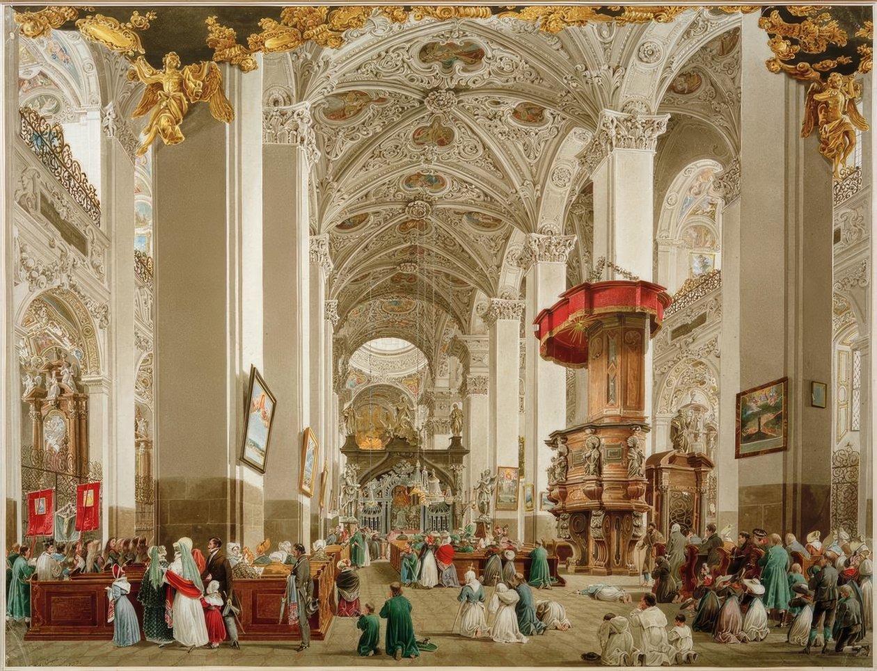 Das Innere der Basilika von Mariazell tekijältä Eduard Gurk