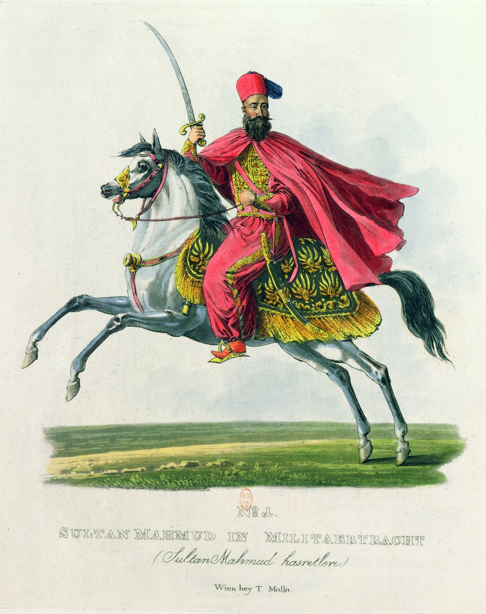 Sulttaani Mahmud II (1785-1839) 1829 tekijältä Eduard Gurk