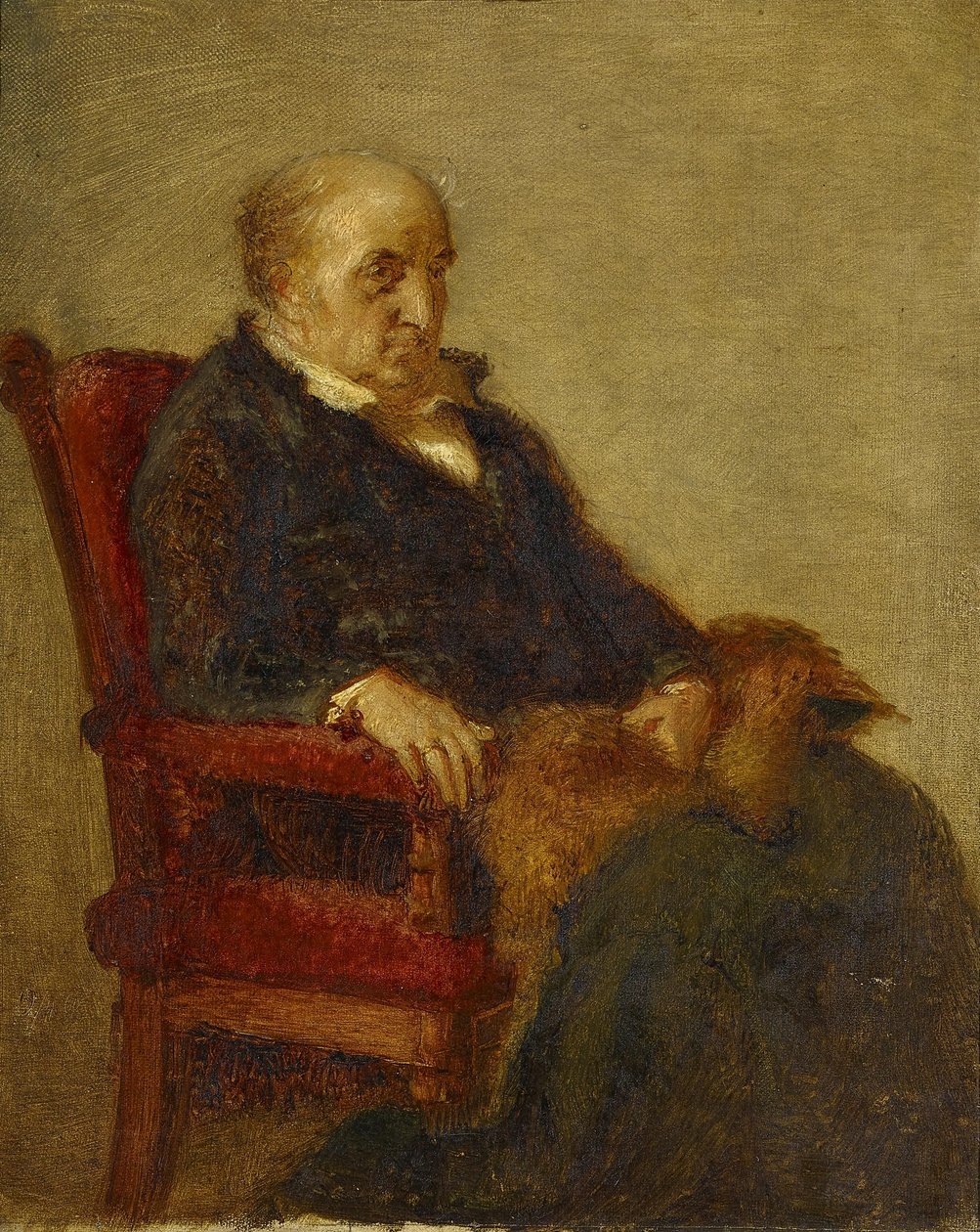 Saksa: Studie für das Porträt von Wilhelm von Schadow Tutkimus Wilhelm von Schadowin muotokuvaa varten. tekijältä Eduard Bendemann