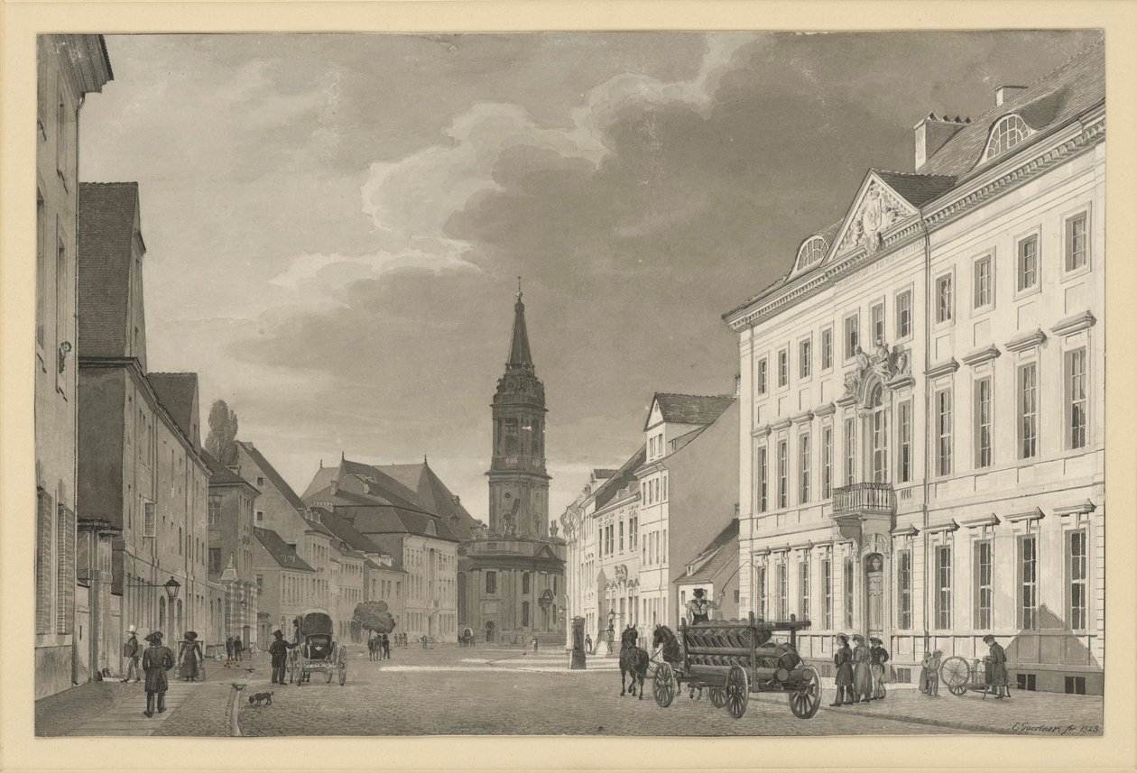 Berliinin Klosterstraße ja Parochialkirche tekijältä Eduard Gaertner