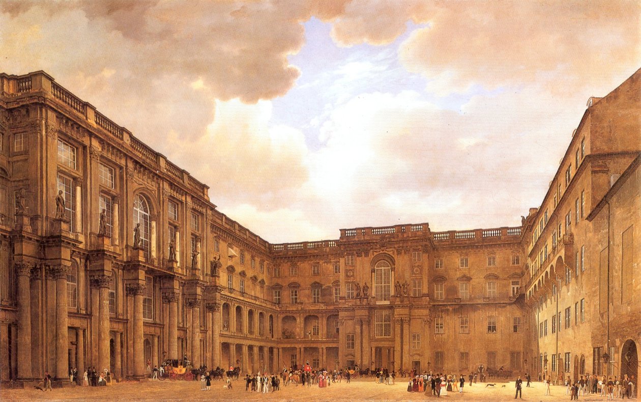 Saksa: Schlüterhof im Berliner Schloss
Russian: Schlüterhof im Berliner Schloss tekijältä Eduard Gaertner