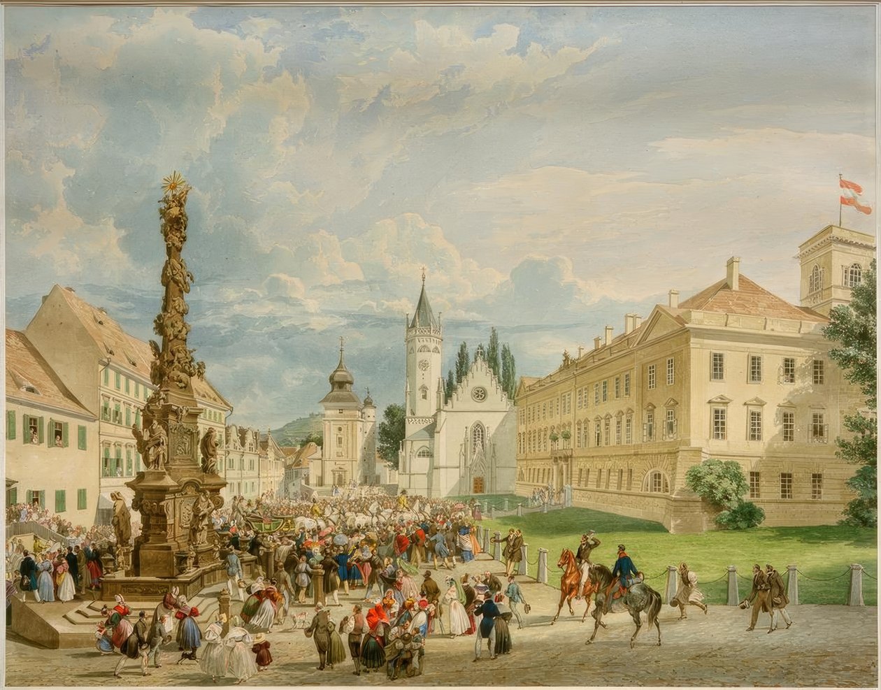 Europa / Bündnispolitik / Monarchentreffen in Teplitz / Teplice, syyskuu 1835 (Zusammenkunft Kaiser Ferdinands I tekijältä Eduard Gurk