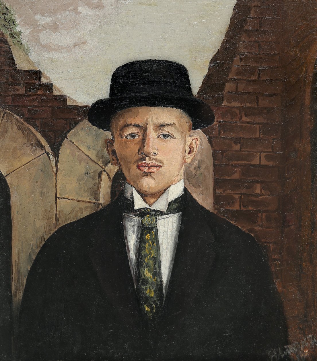 Muotokuva runoilija Vasili Kamenskysta 1884-1961 silinterissä, 1917 tekijältä Eduard Gustavovich Shiman