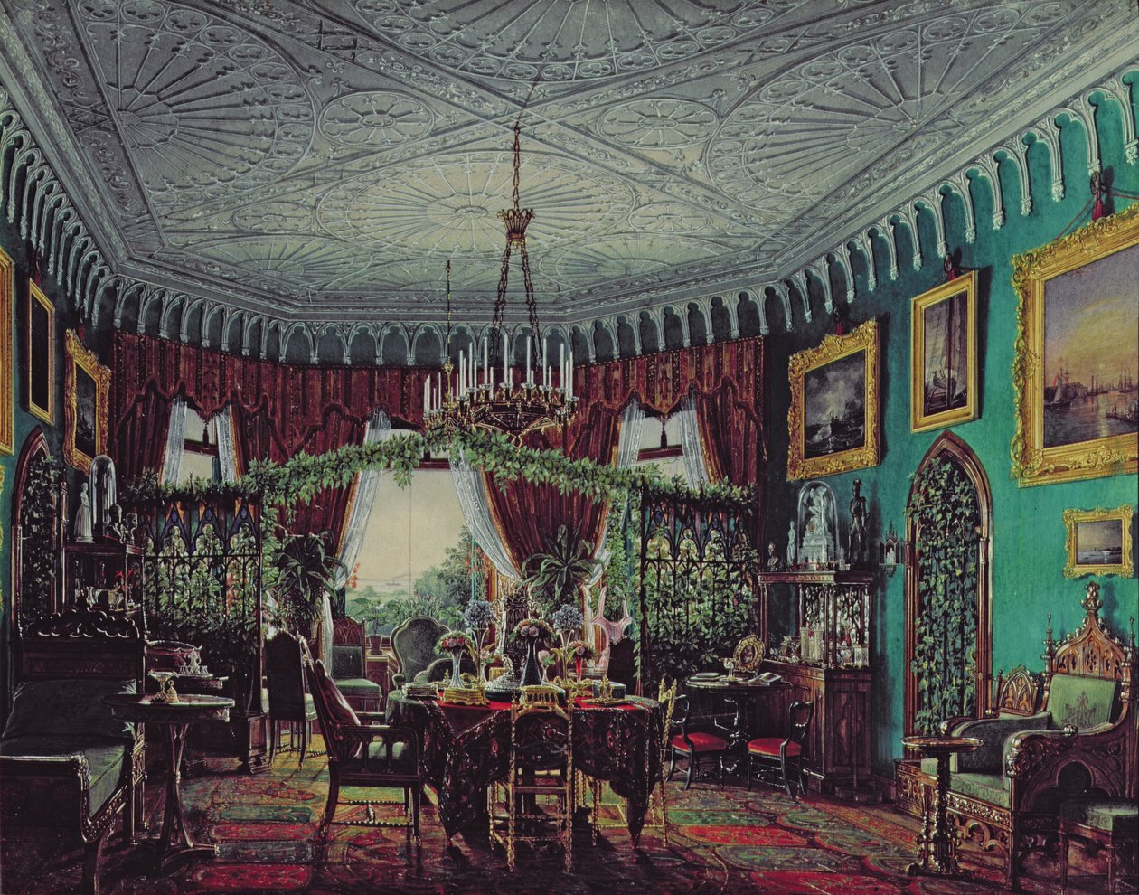 Keisarinna Aleksandra Fedorovnan (1798-1860) salonki 1850-luku tekijältä Eduard Hau