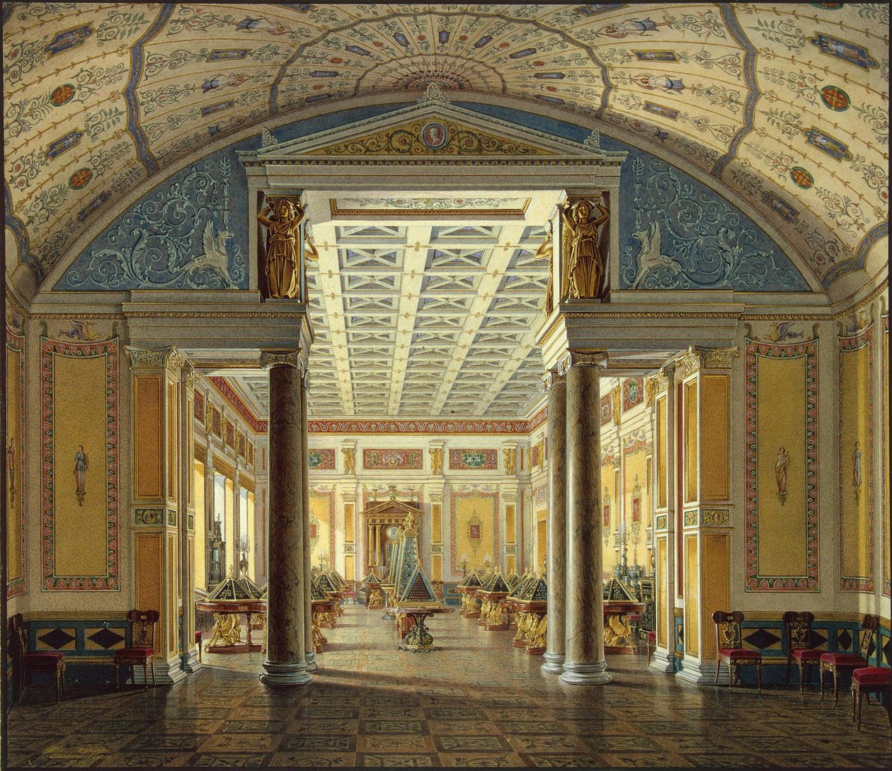 Uuden Eremitaasin sisätilat. Cameosin huone, 1854 tekijältä Eduard Hau