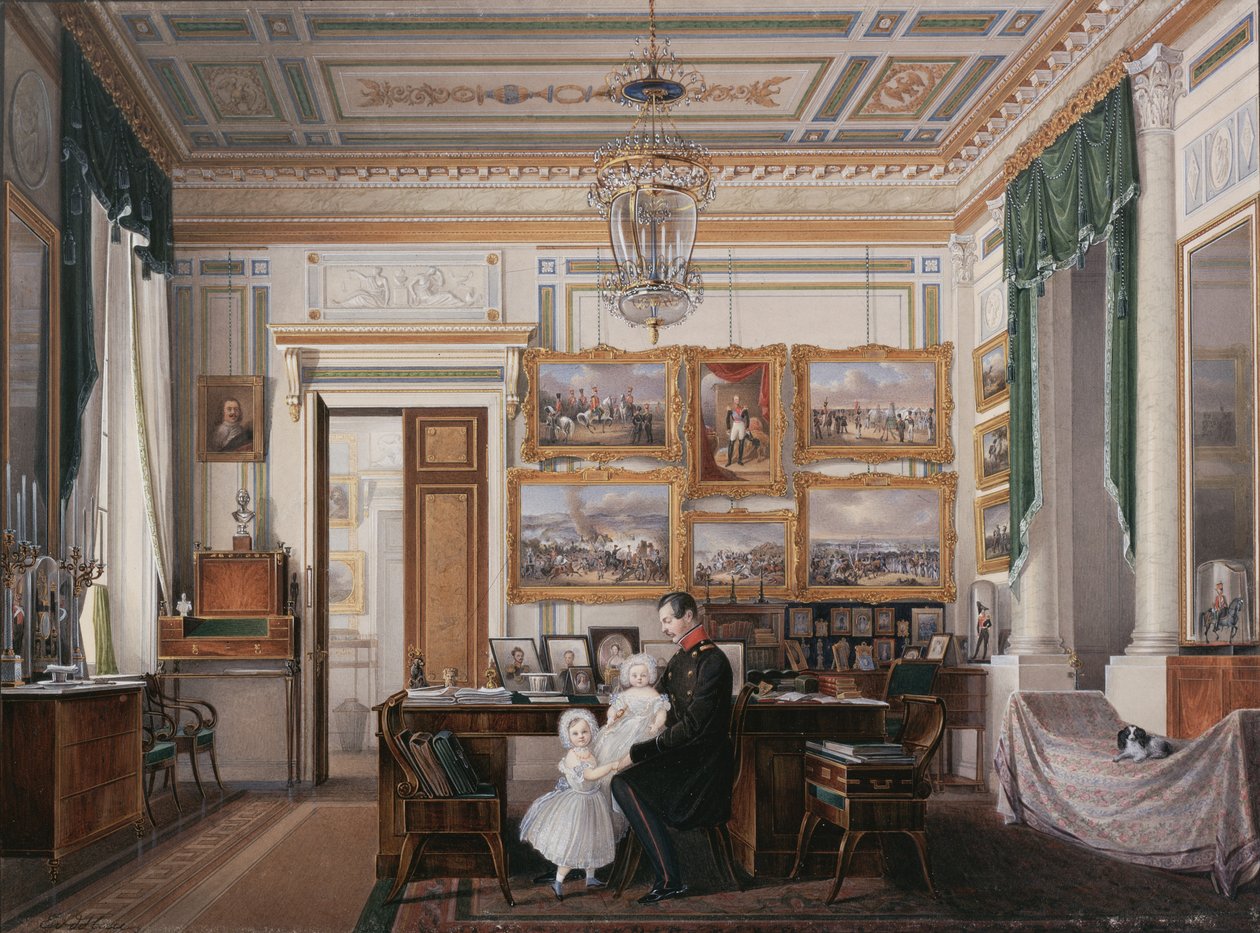 Talvipalatsin sisätilat. Tutkimus keisari Aleksanteri II:sta, 1850-luku tekijältä Eduard Hau