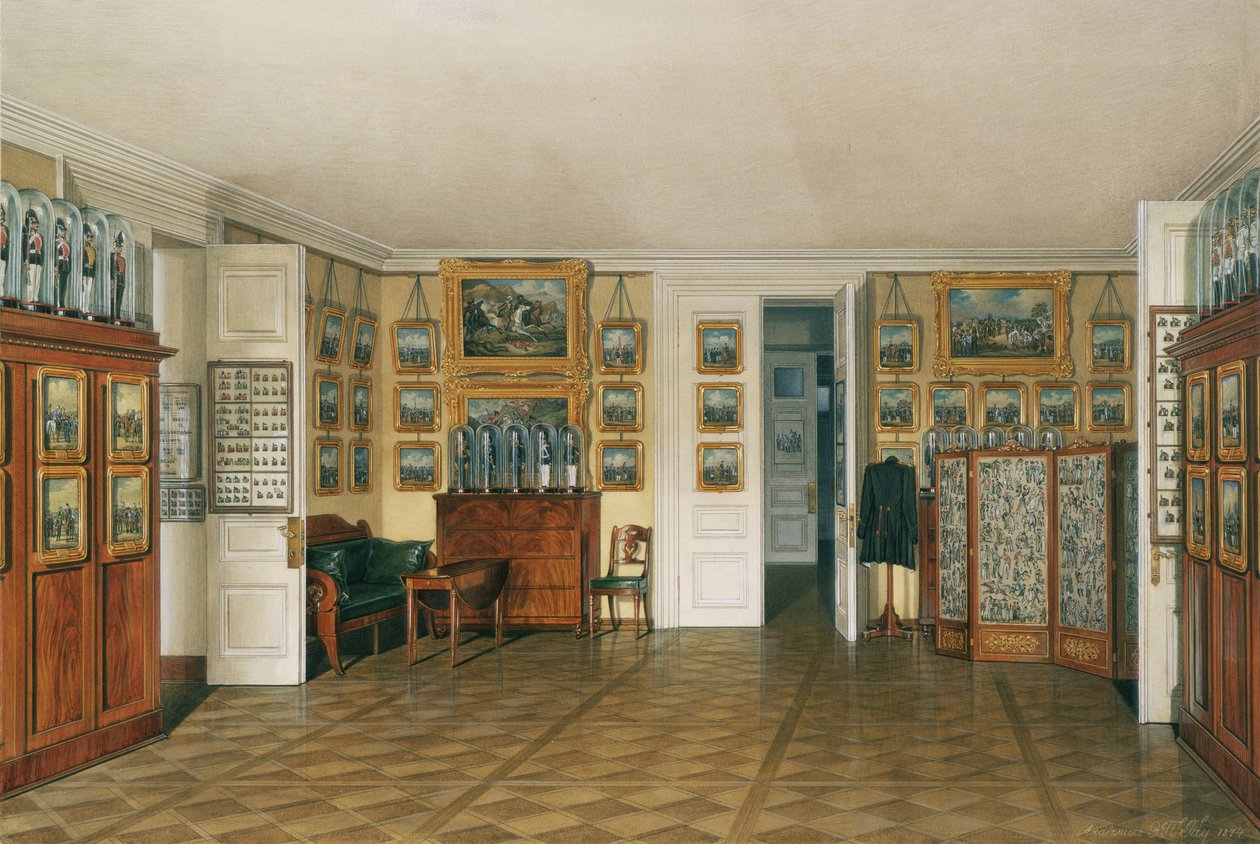 Talvipalatsin sisätilat. Keisari Aleksanteri II:n palvelushuone, 1874 tekijältä Eduard Hau