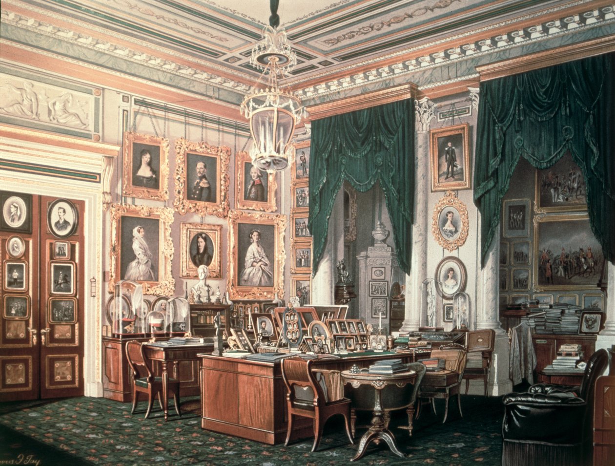 Aleksanteri III:n (1845-1894) tutkimus Gatšinan palatsissa, n. 1881 tekijältä Eduard Hau