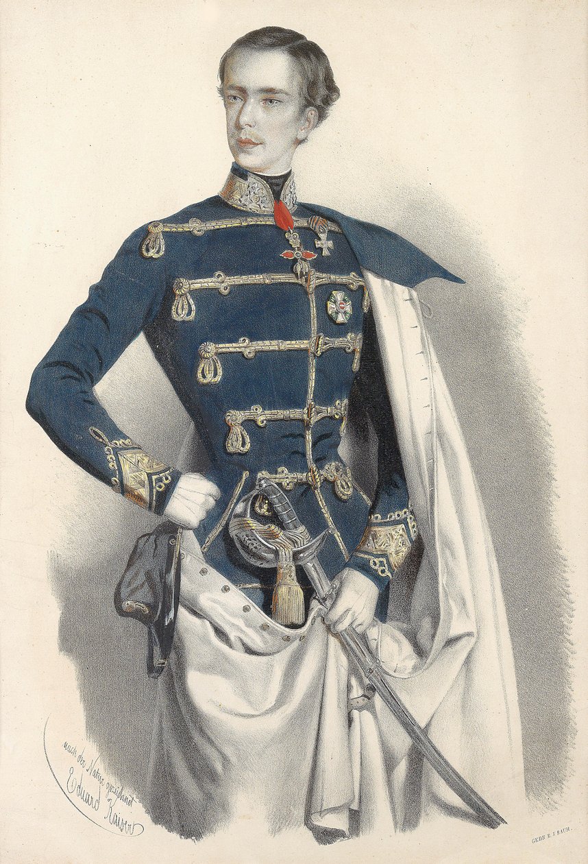 Itävallan keisari Franz Joseph I:n muotokuva, unkarilainen univormu, n. 1850. tekijältä Eduard Kaiser