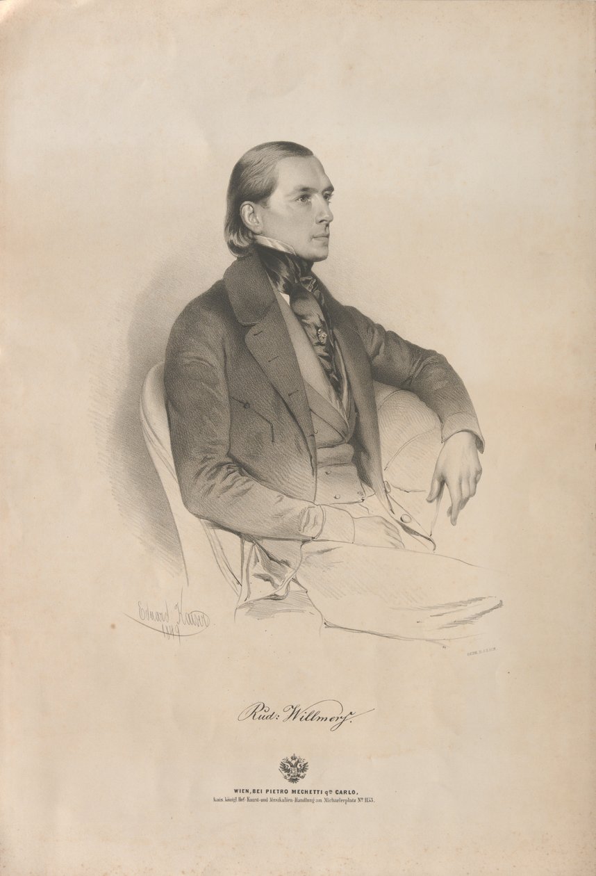 Pianisti ja säveltäjä Rudolf Heinrich Willmersin muotokuva 1821-1878, 1849. tekijältä Eduard Kaiser