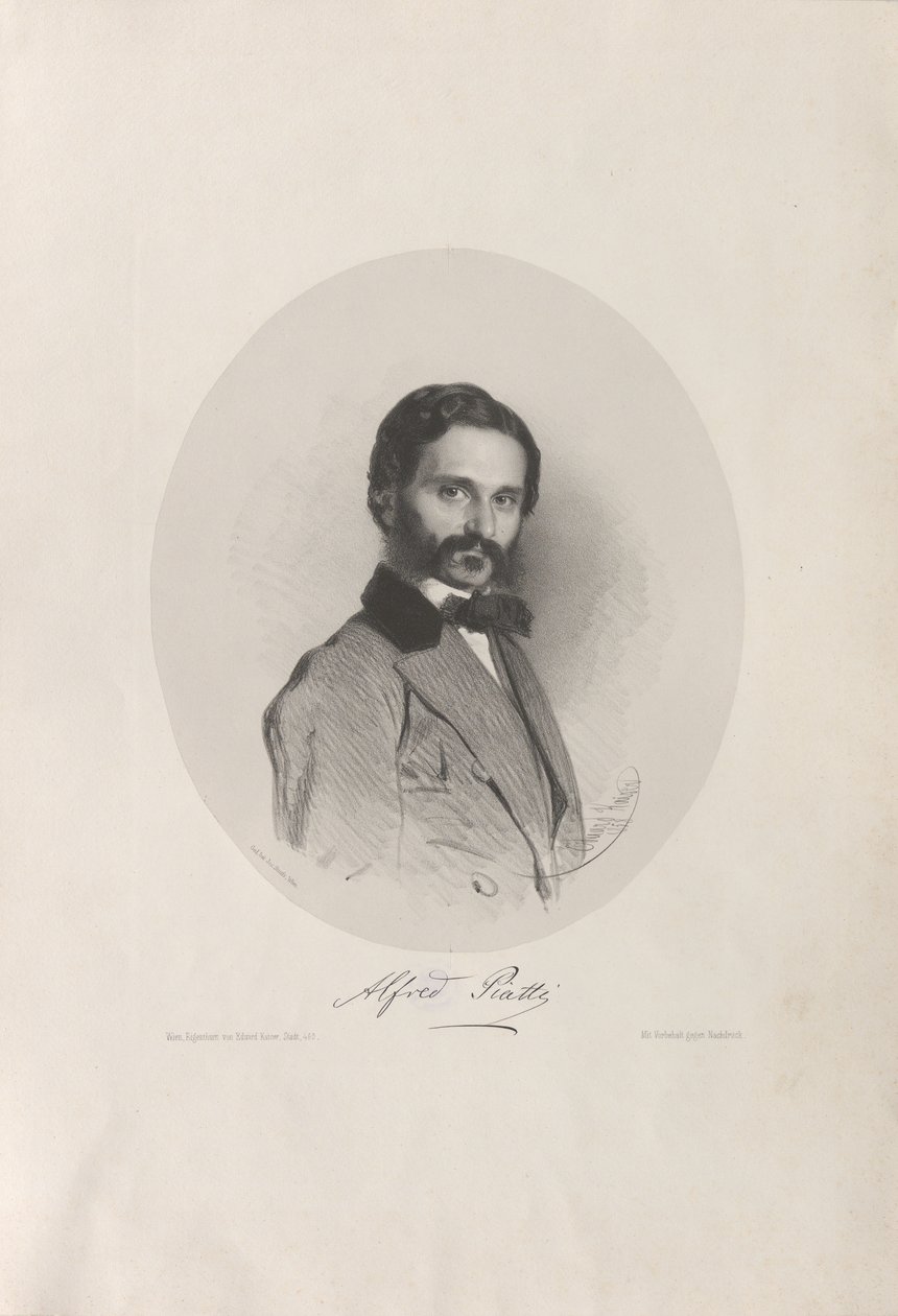 Sellisti ja säveltäjä Alfredo Piatin muotokuva 1822-1901, 1858. tekijältä Eduard Kaiser