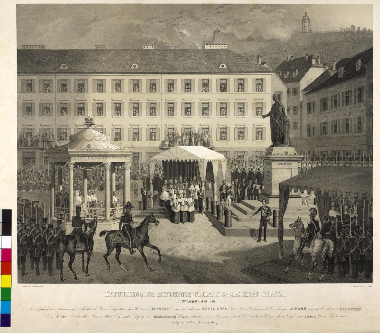 Franz I:n muistomerkin paljastaminen Graz: muistomerkin paljastaminen tekijältä Eduard Kaiser