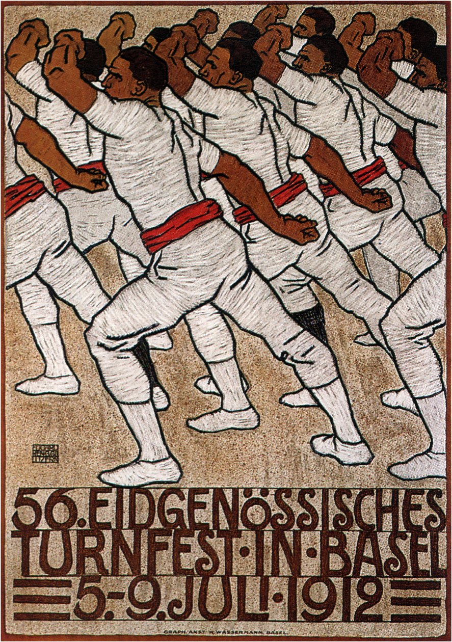 56. liittovaltion voimistelufestivaali Baselissa, 1912 tekijältä Eduard Renggli the Younger