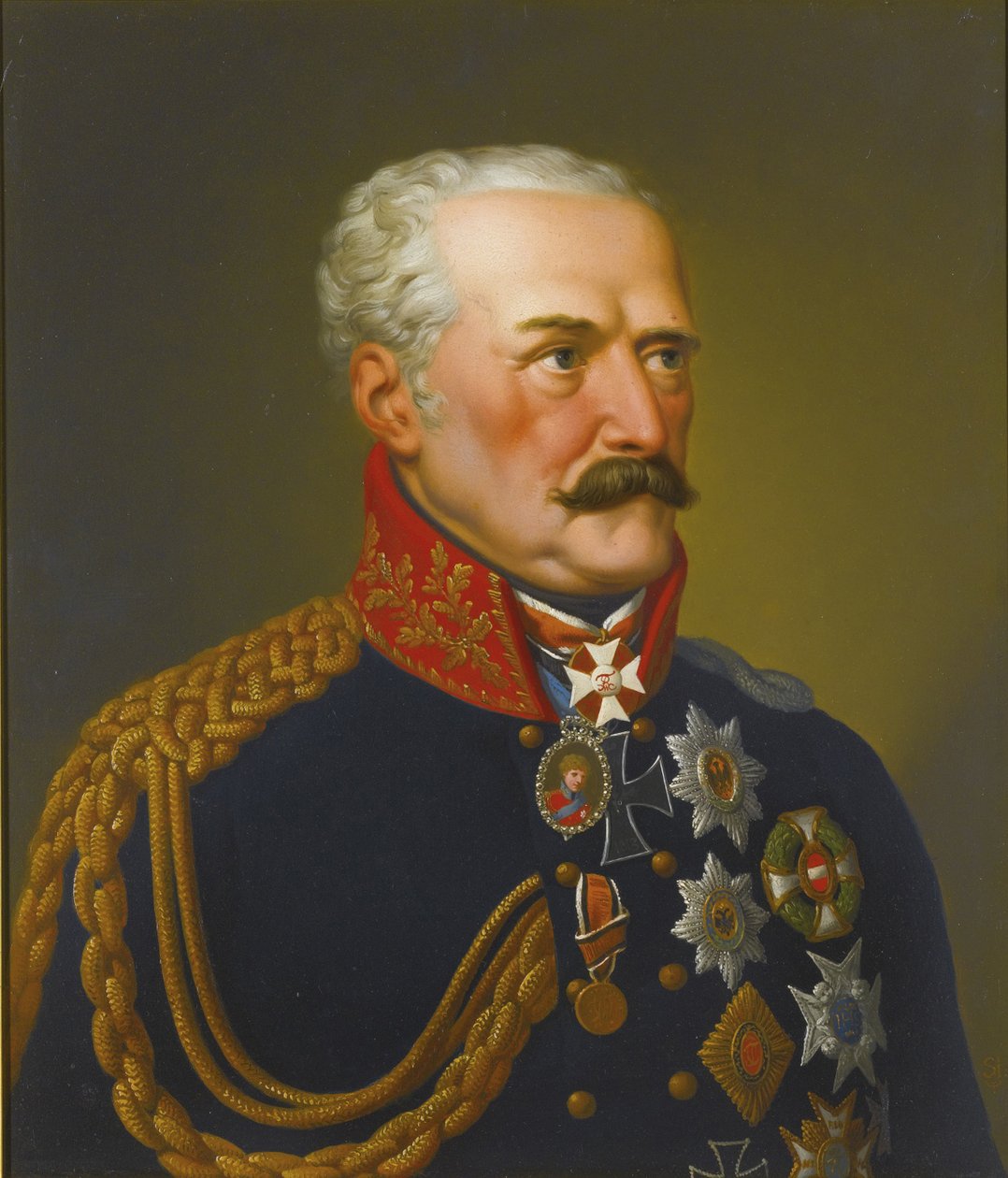 Gebhard Leberecht von Blücherin muotokuva, Wahlstattin prinssi 1742-1819 tekijältä Eduard Ströhling