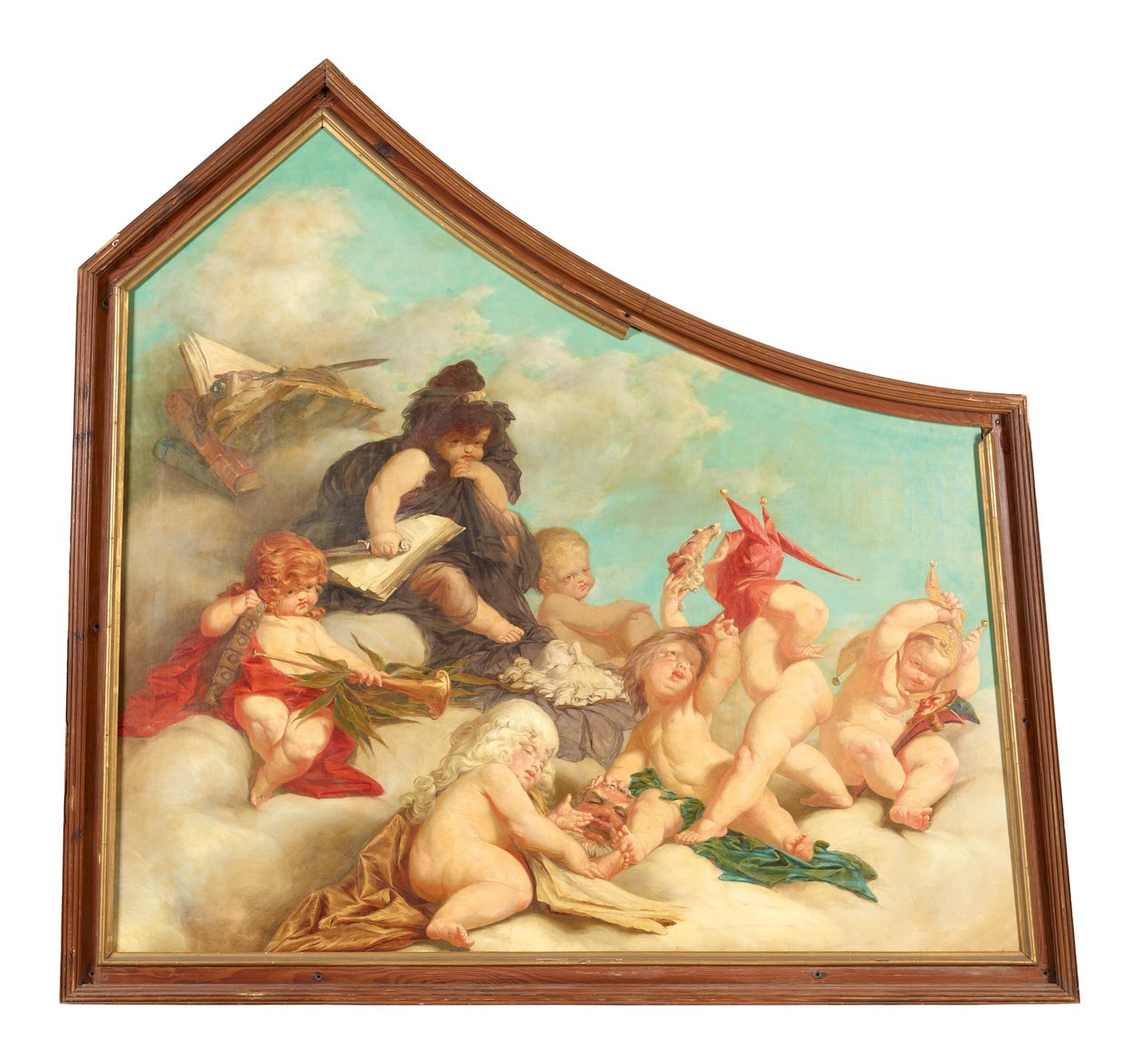 Osa kattomaalauksesta (putti-allegorioita). tekijältä Eduard Theodor Ritter von Grützner