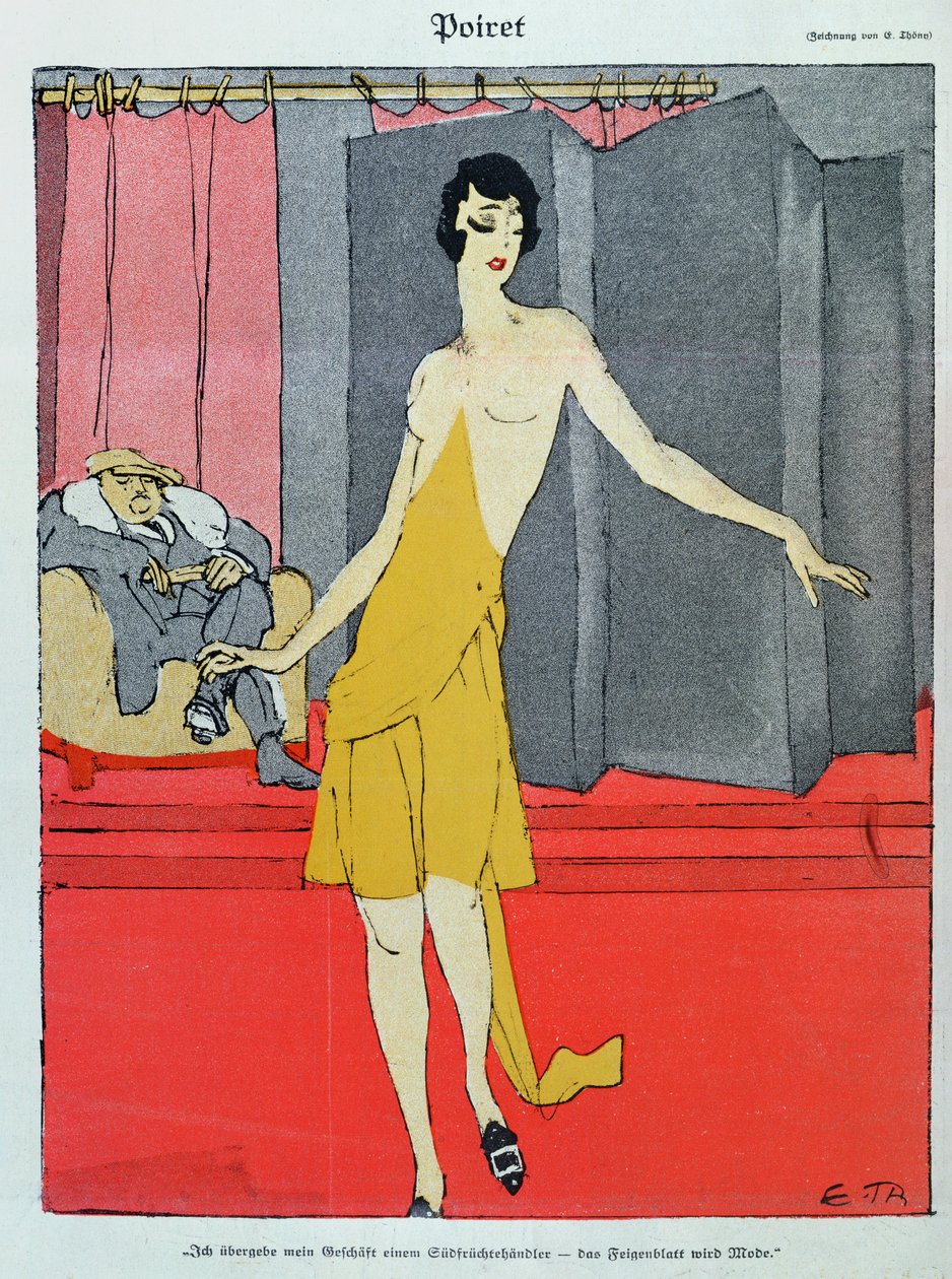 Couturierissa, malli Simplicissimus-sarjan Paul Poiretin (1879-1944) kanssa tekijältä Eduard Thöny