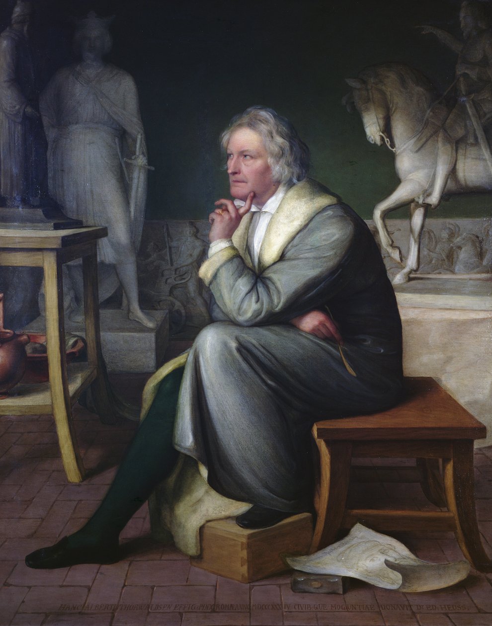 Bertel Thorvaldsen työhuoneessaan Roomassa, 1834 tekijältä Eduard von Heuss